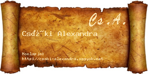 Csáki Alexandra névjegykártya